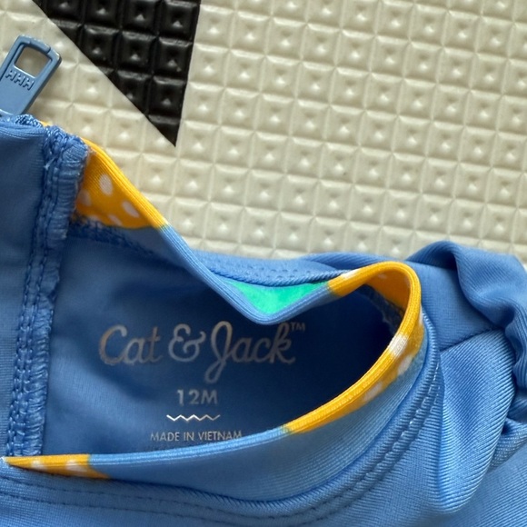 Cat & Jack|Baby girl Blue and Yellow One Piece Swimsuit with lemon fruit print• - Picture 4 of 5